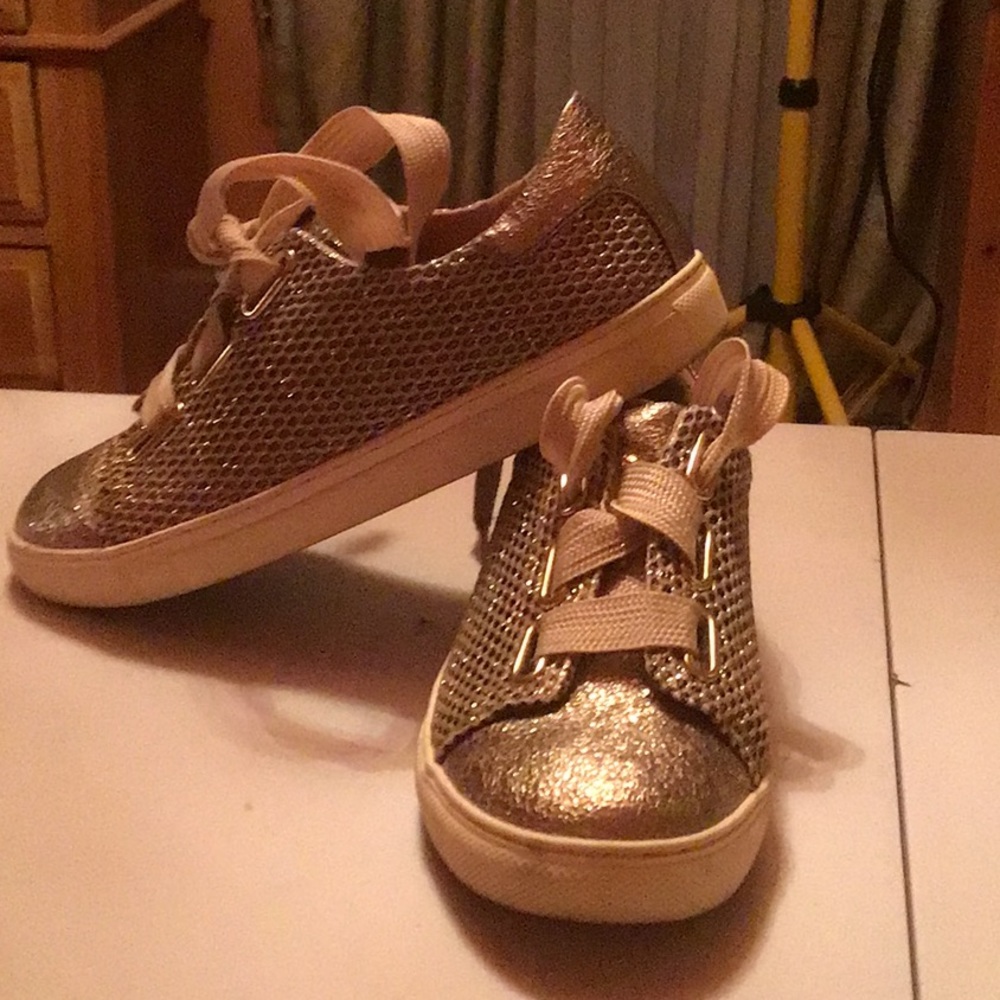 Blush Gold Tennis Shoes